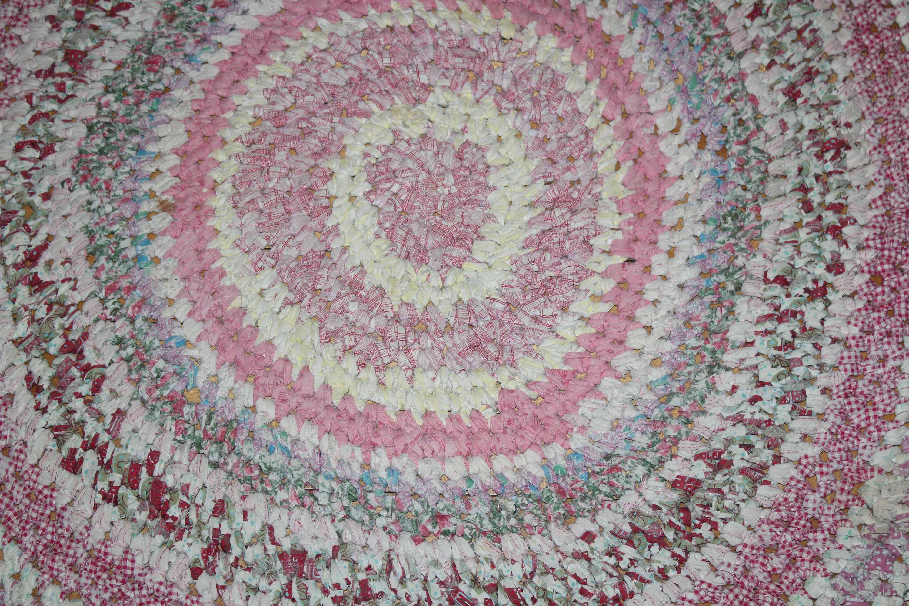 Vintage Round Braided Rug Large 41 Rustic Farmhouse Decor
