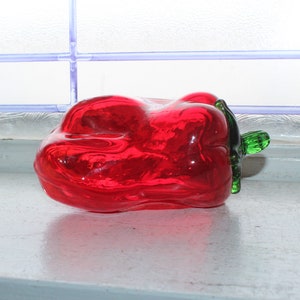 Vintage Murano Glass Large Red Pepper Vegetable Handblown