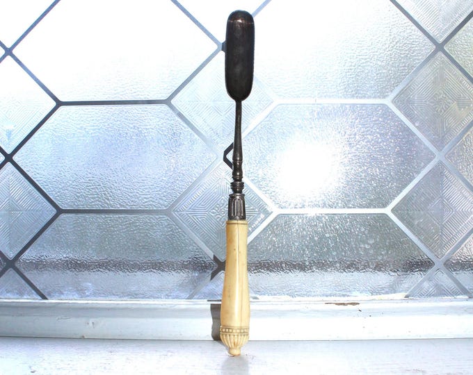 Antique Victorian Stilton Cheese Scoop with Bone Handle Early 19th Century
