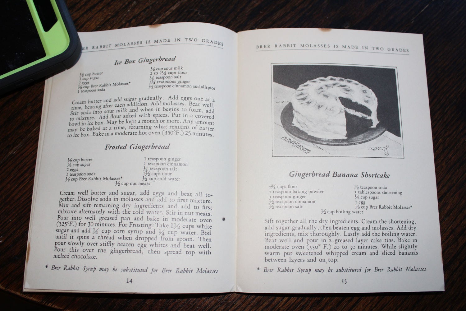 1934 Cookbook Brer Rabbit Old Fashioned Molasses Goodies