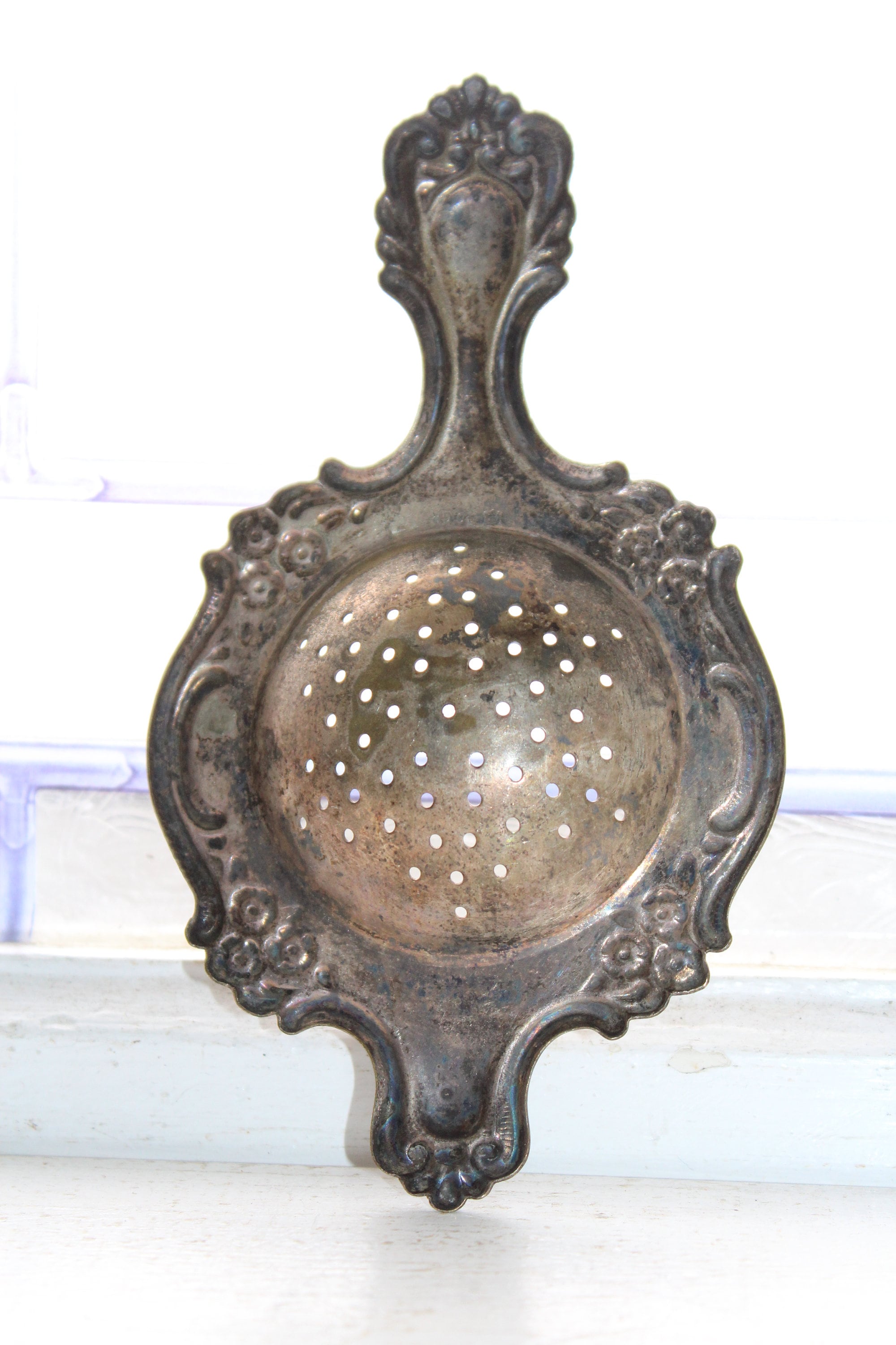 Antique Silverplate Tea Strainer Late 1800s Victorian