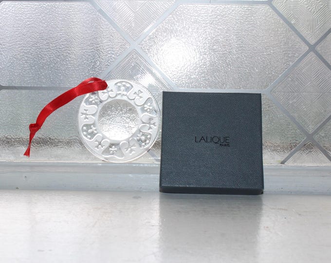 Vintage 1997 Lalique Crystal Anastasia Ornament with Ribbon and Box
