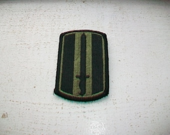 US Army Sword Patch Green and Black New Old Stock