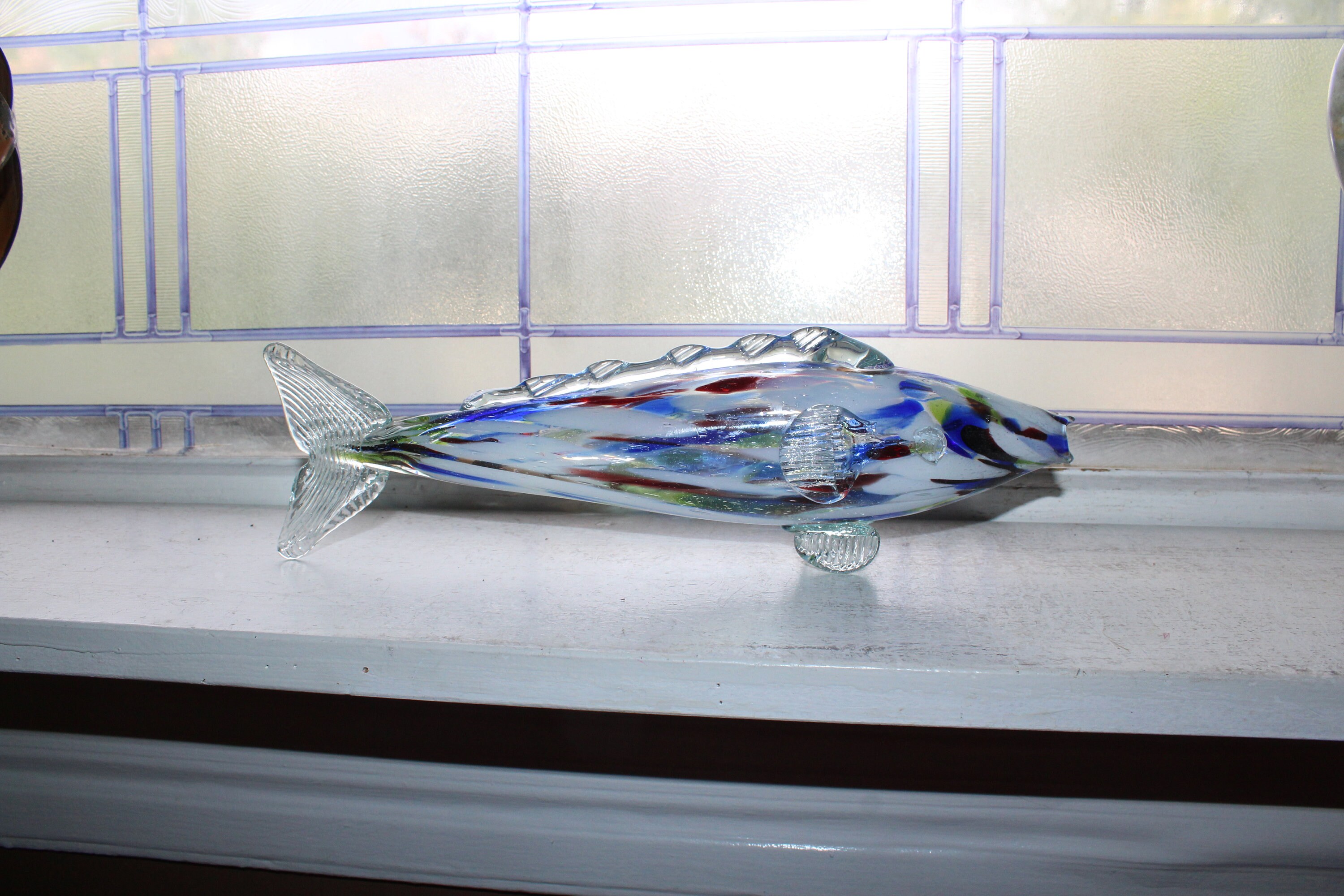 Vintage Murano Art Glass Fish Figurine End of Day Glass