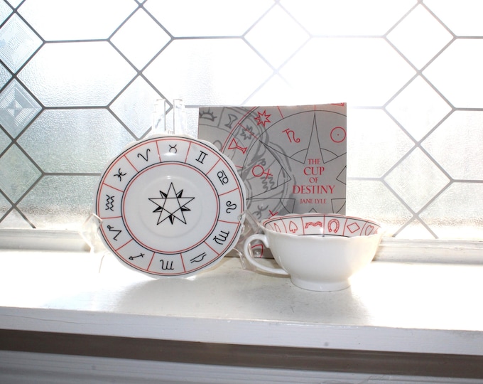 The Cup of Destiny Jane Lyle Tea Leaf Reading Cup Saucer and Book