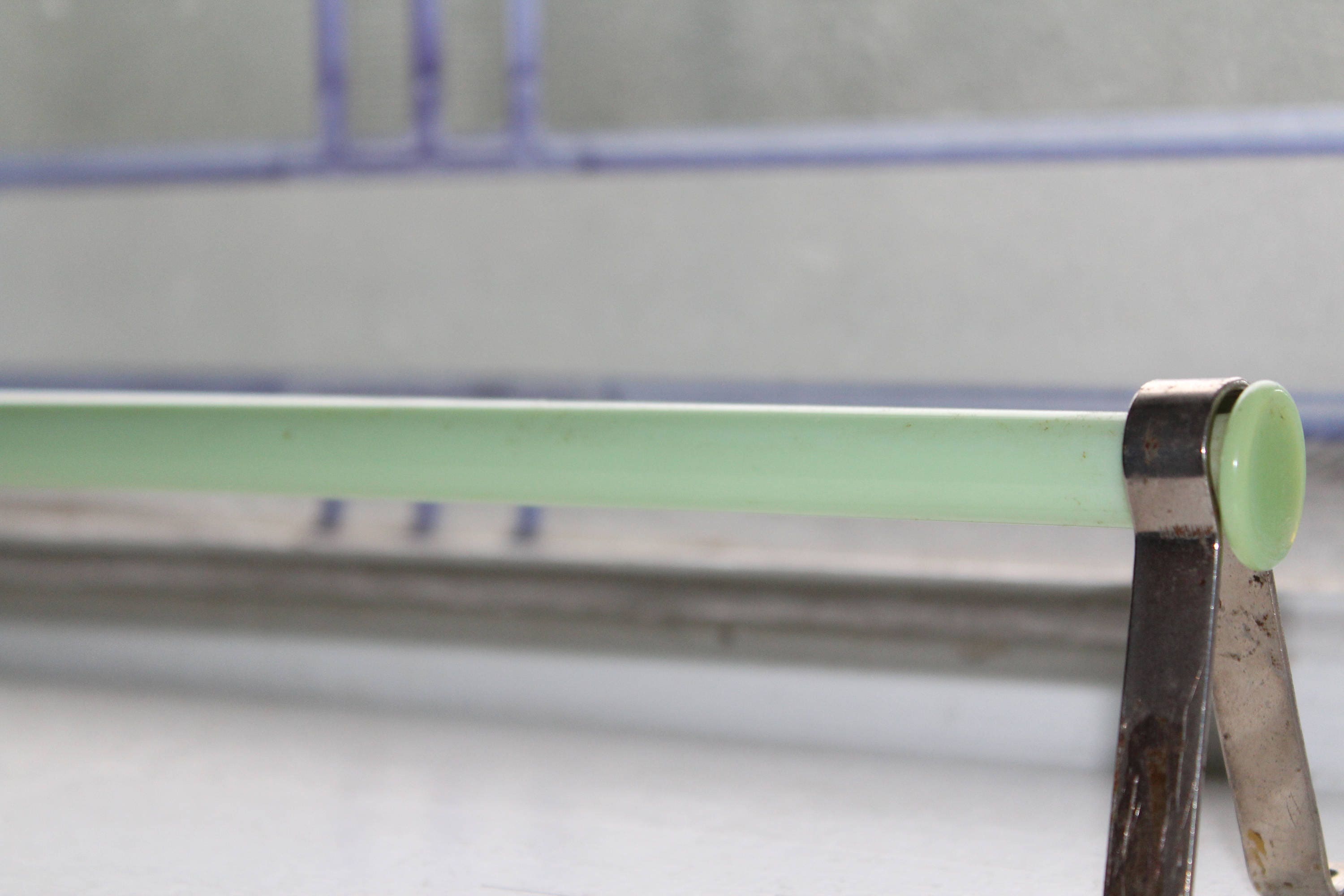 Vintage Jadite Green Glass Towel Rod Towel Bar 1930s