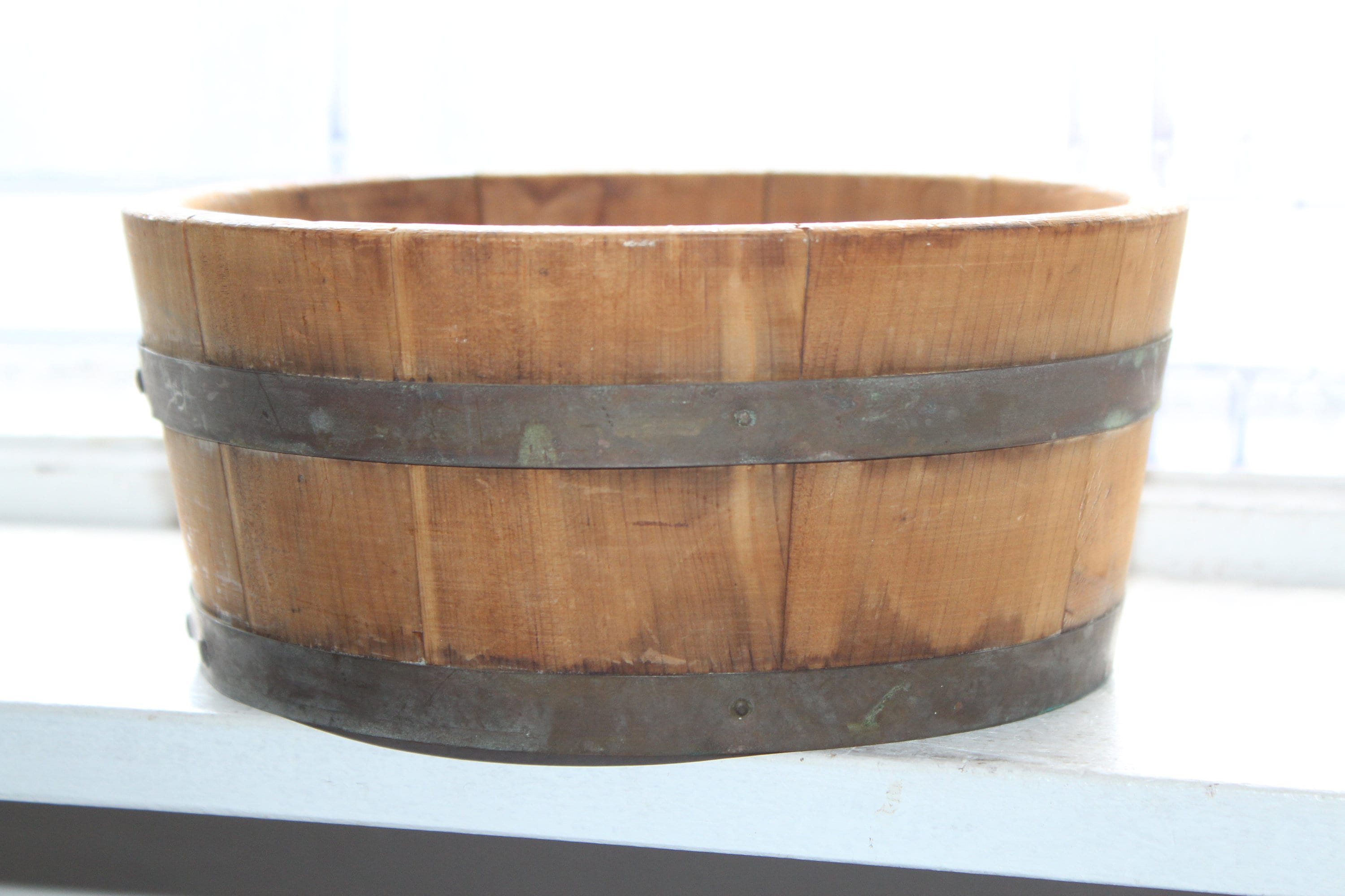 Antique 1800s Wooden Wash Tub Child's Toy Rustic Farmhouse Decor