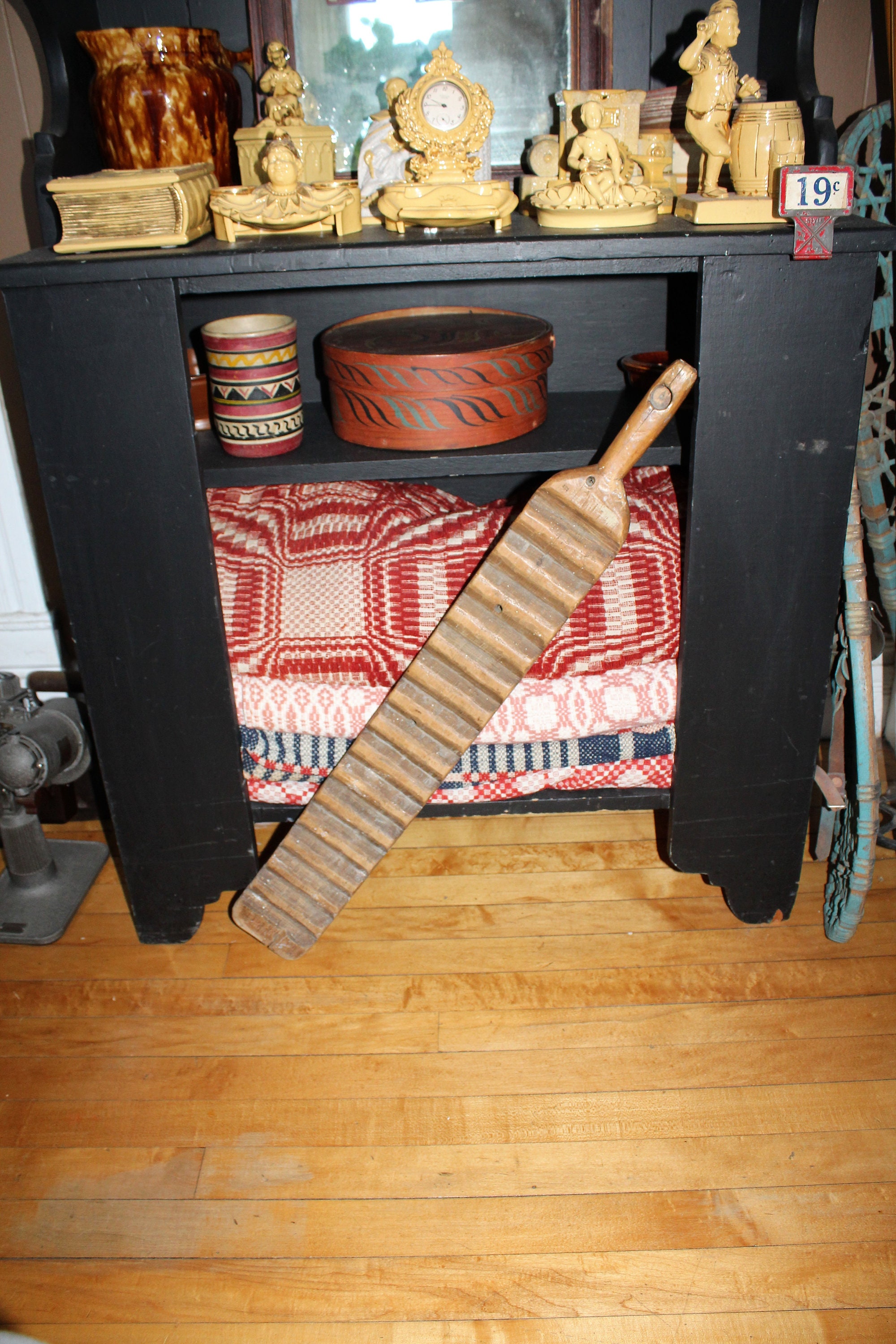 Antique WoodWash Board One Handled Scrub Board 19th Century American