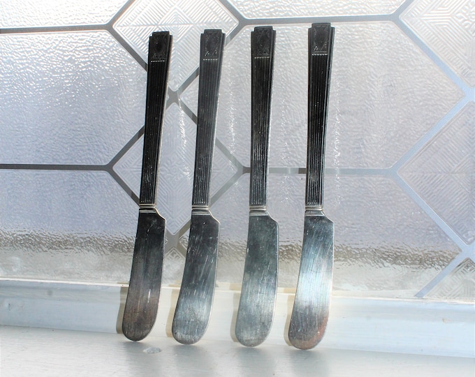 4 Vintage Art Deco Silverplate Butter Knives Community