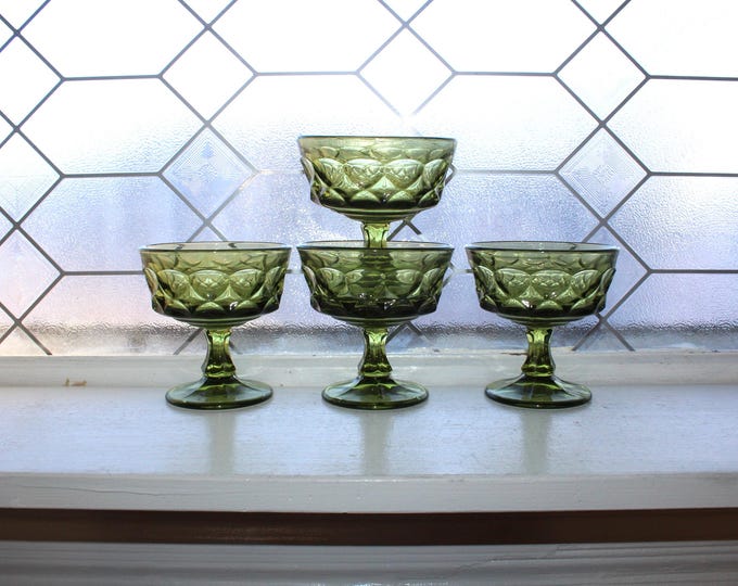 4 1970s Glass Champagne Tall Sherbet Dishes Noritake Perspective