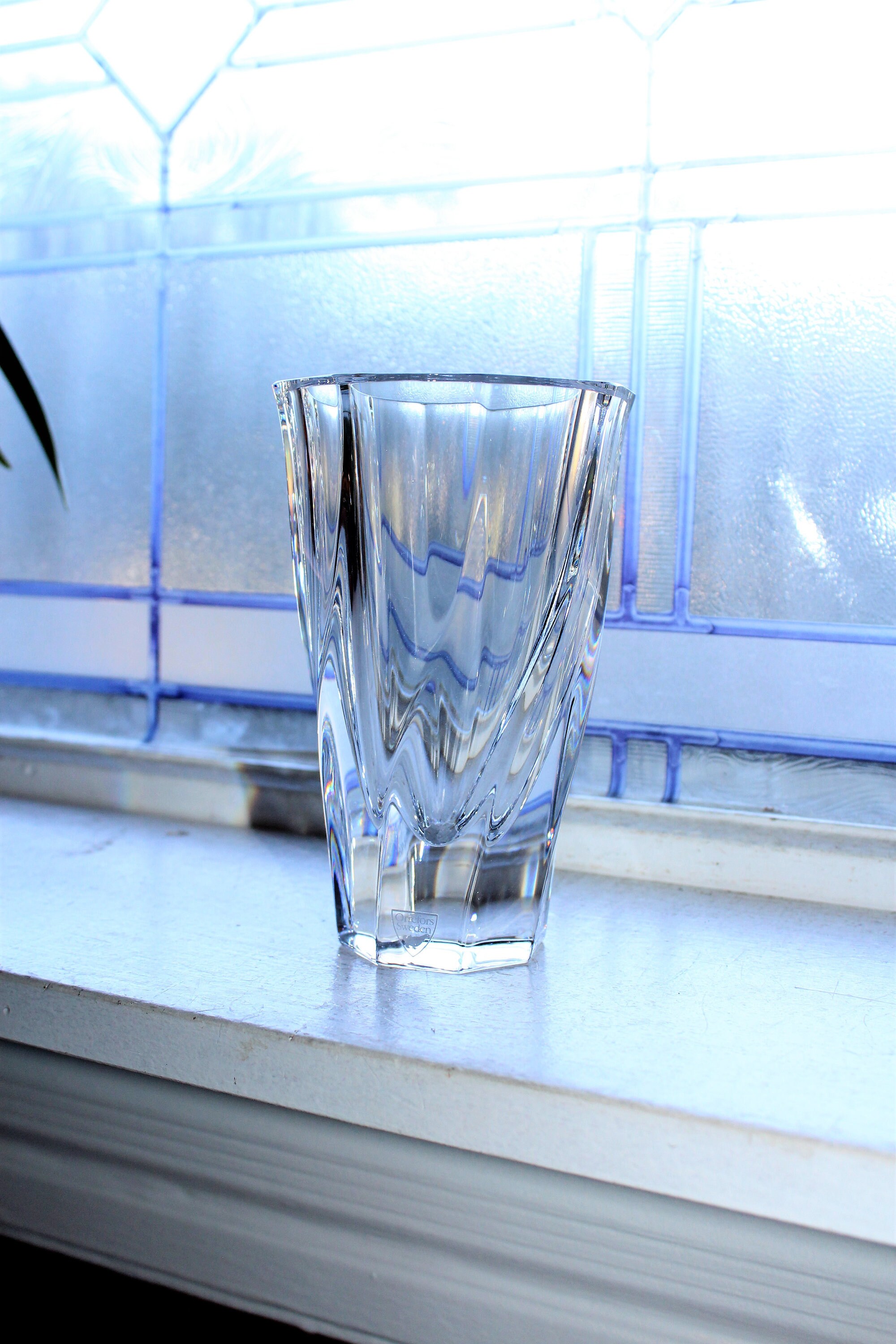 Orrefors Crystal Vase Vintage Glass Residence Collection