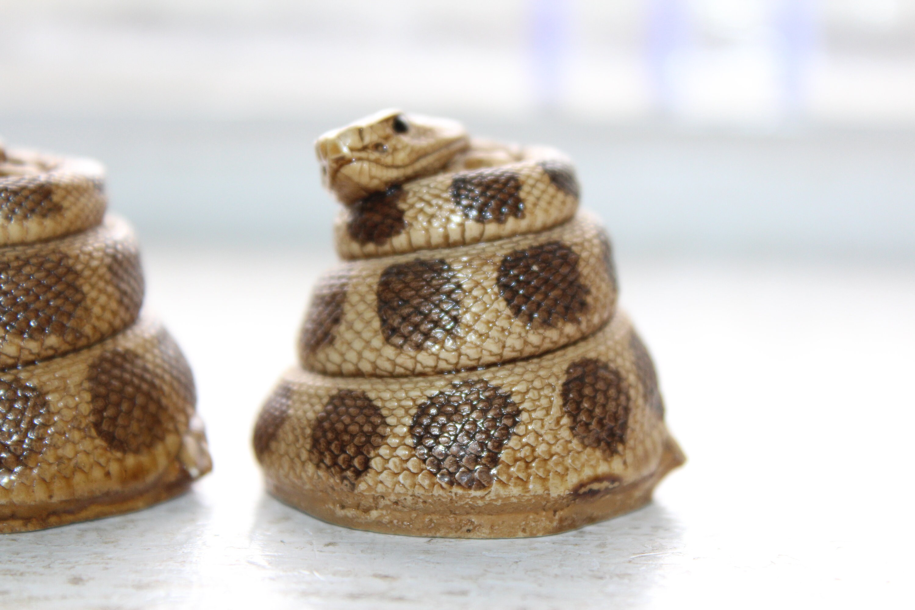 Vintage Salt and Pepper Shakers Lifelike Rattlesnakes