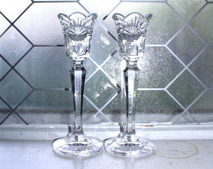 Pair of Waterford Crystal Candleholders Calais Marquis