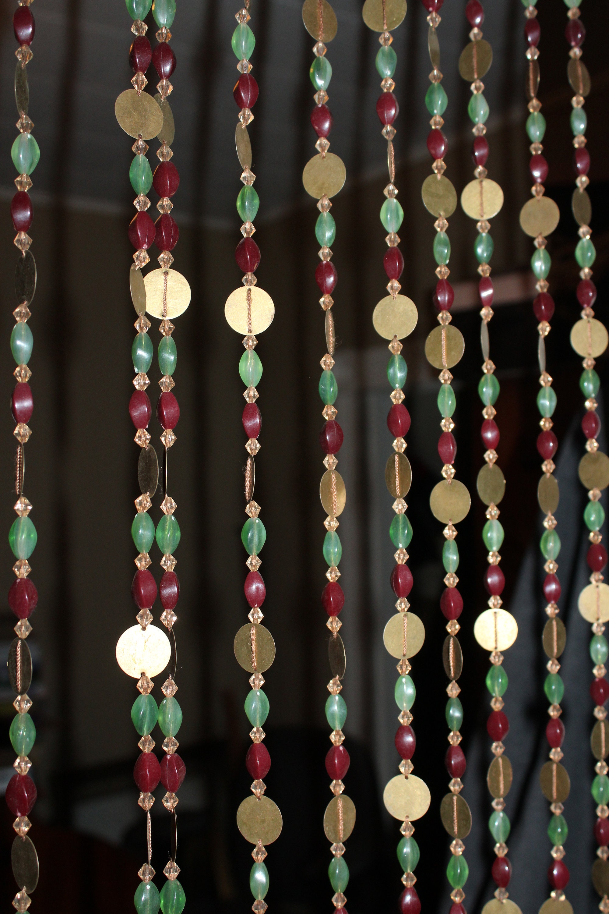 Vintage Beaded Doorway Curtain 1960s Hippy Boho