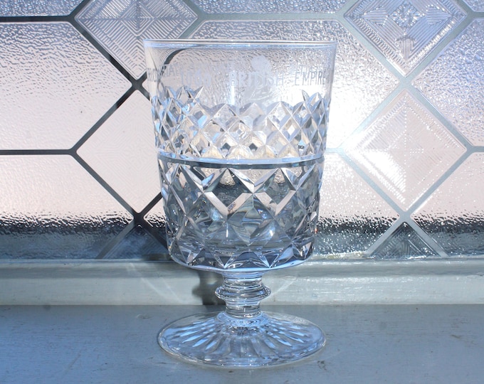 Cut Crystal Goblet 1960 USA & British Empire News of the World Presentation