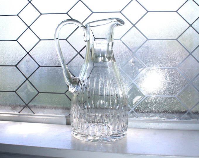 Stunning Elegant Cut Crystal Pitcher Vintage Tableware