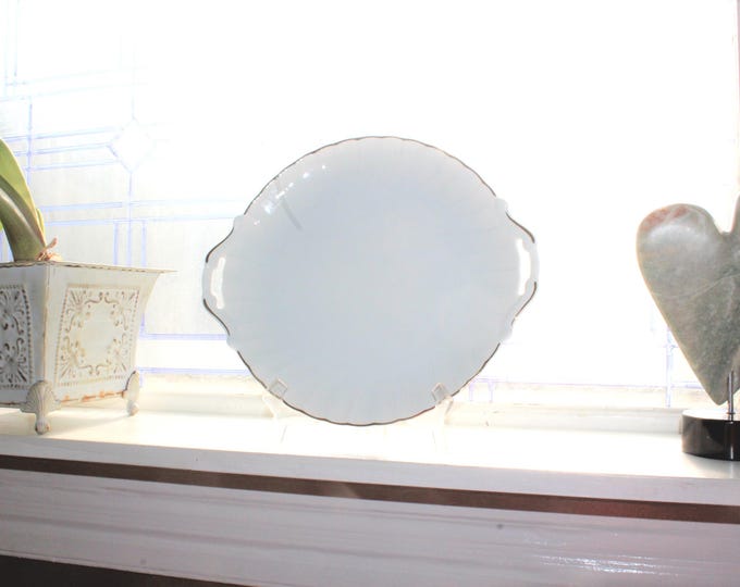 Vintage Bernardaud Limoges Porcelain Sandwich Plate with Handles