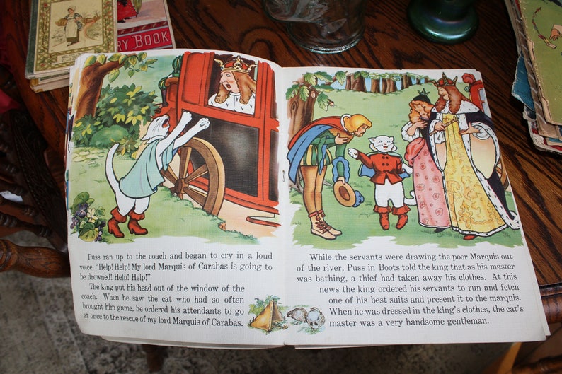 Vintage Children's Book Puss In Boots 1942 | Etsy