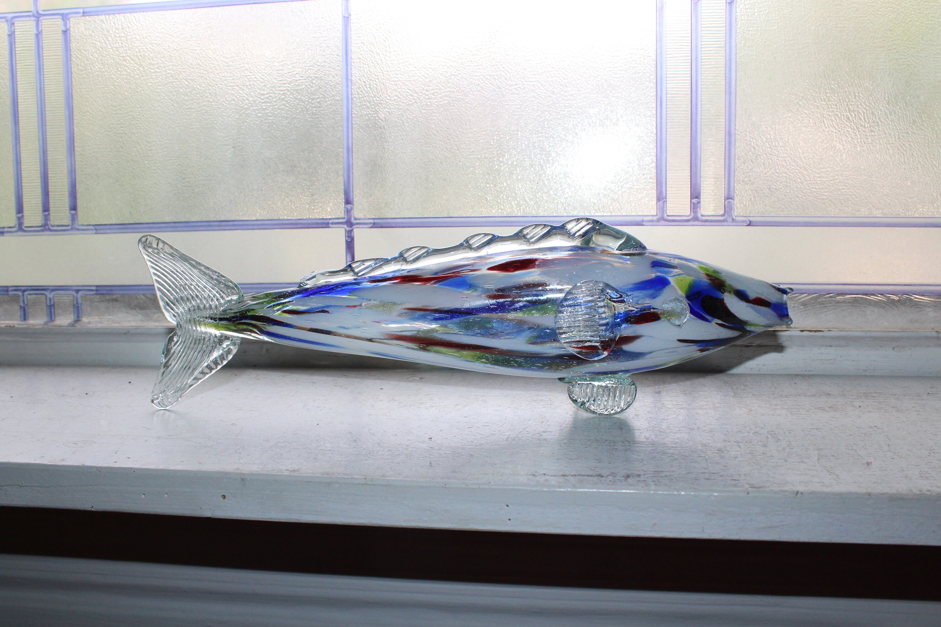 Vintage Murano Art Glass Fish Figurine End of Day Glass