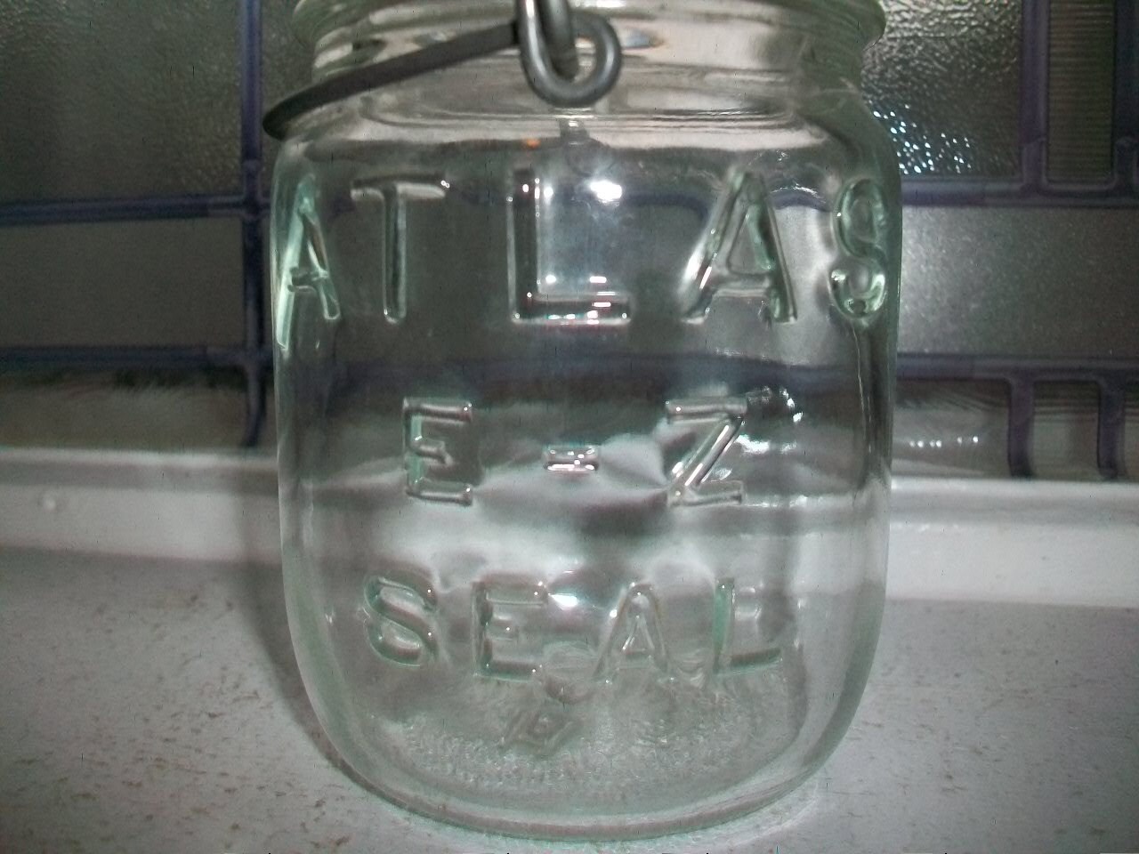 Atlas EZ Seal Pint Jar with Glass Lid Vintage Canning Jar