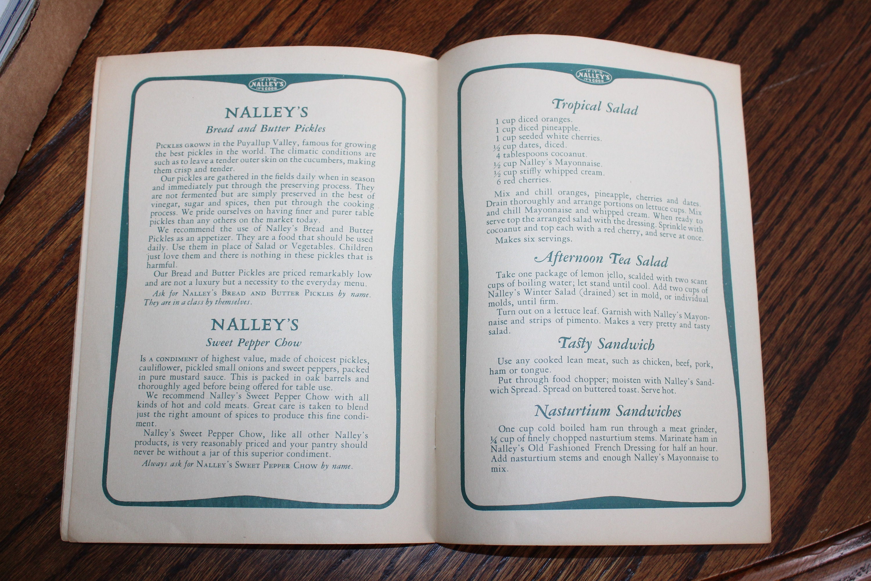 1930s Cookbook Makeing Good Foods Better Nalley's