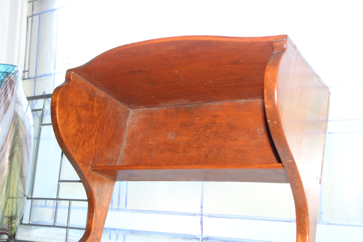 Hand Made Antique Wood Clock Shelf Farmhouse Decor Double Shelf