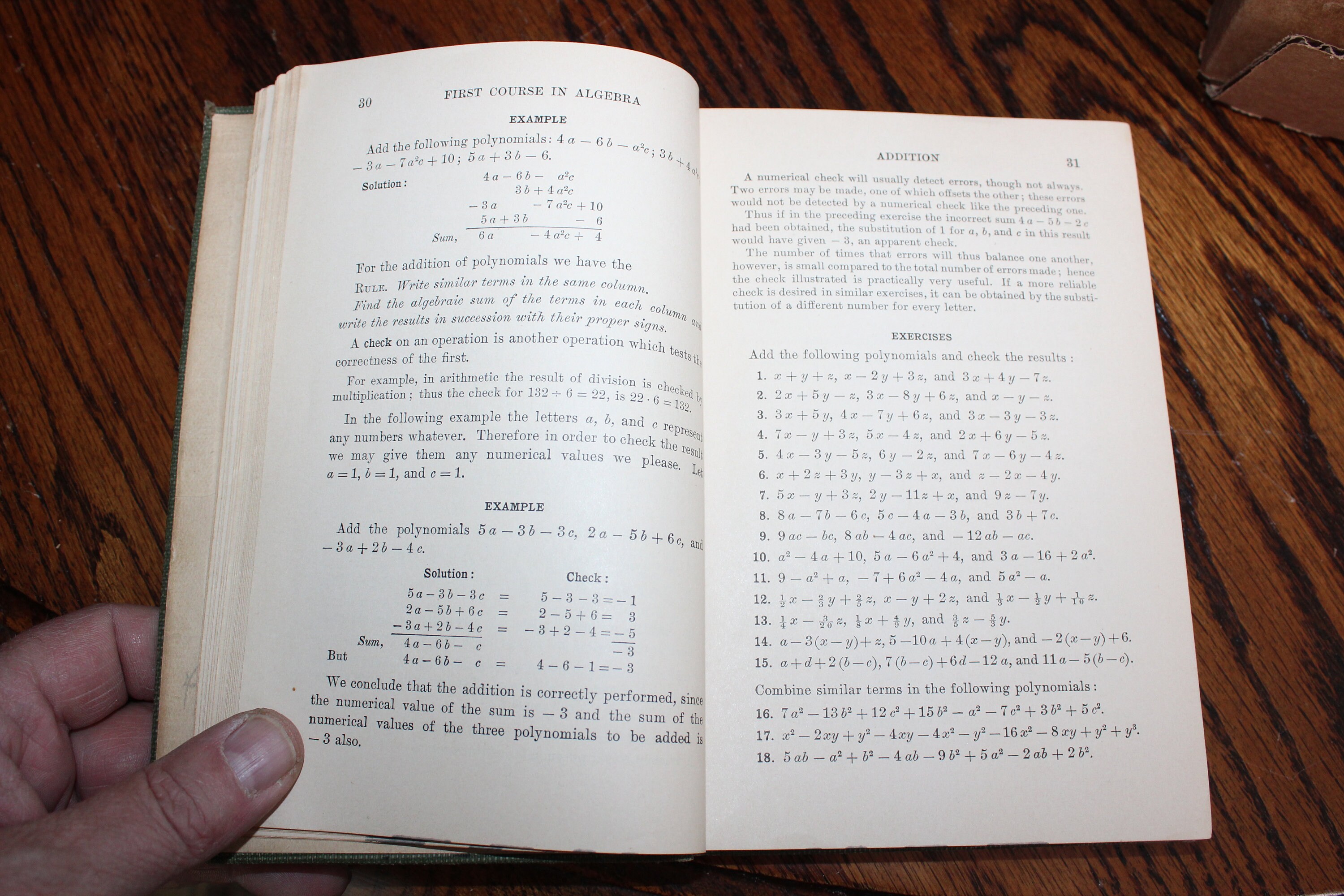Antique 1910 Math Book A First Course In Algebra