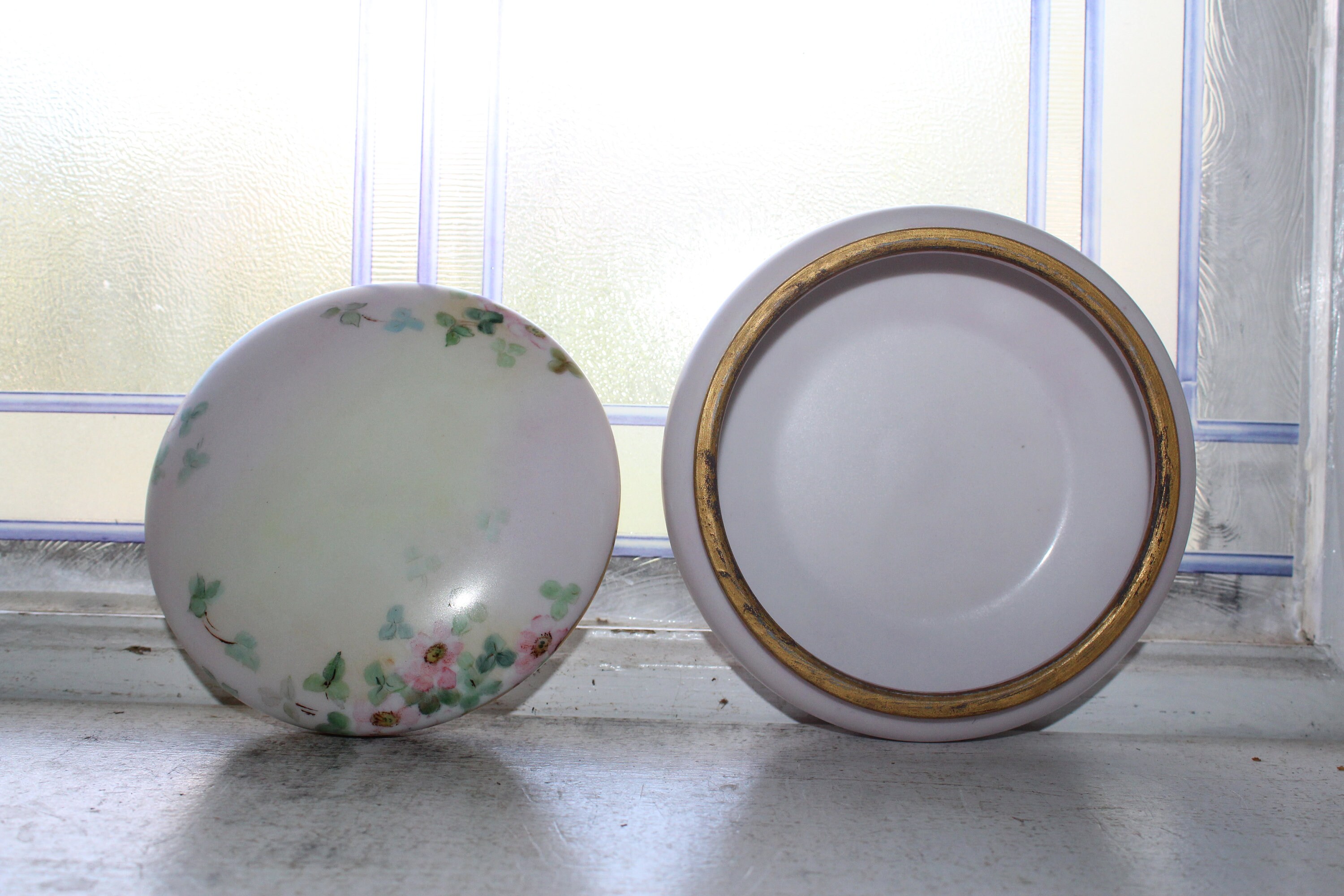 Large Antique Victorian Limoges Powder Jar Dresser Jar Porcelain