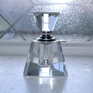 Vintage Faceted Crystal Perfume Bottle Oleg Cassini