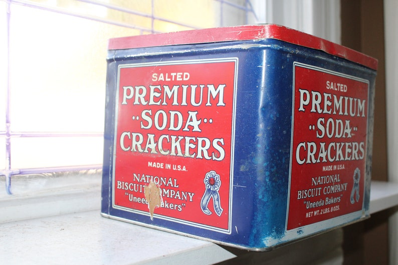 Large Soda Crackers Tin Vintage National Biscuit Company Etsy