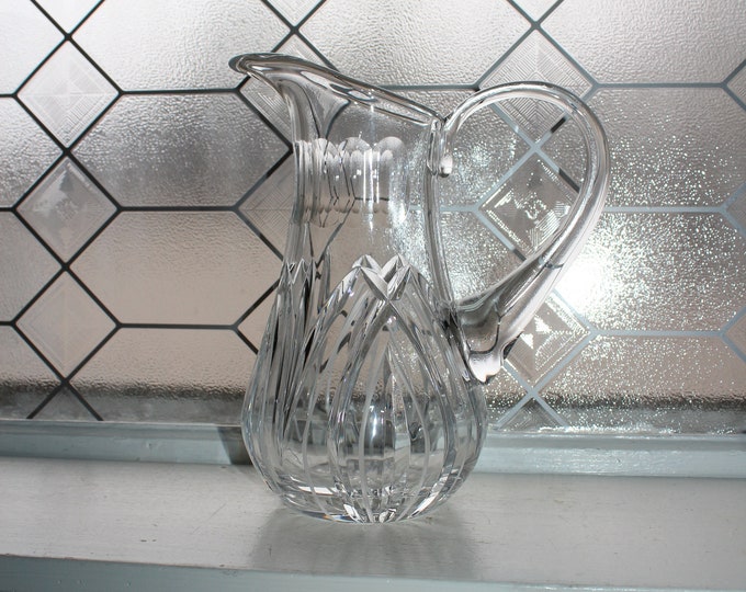 Stunning Elegant Cut Crystal Pitcher Vintage Tableware