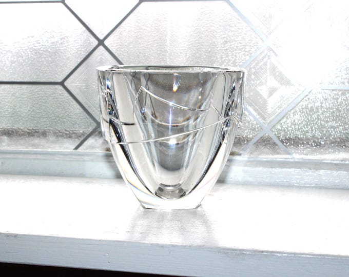 Orrefors Sweden Lancelot Crystal Modern Bowl
