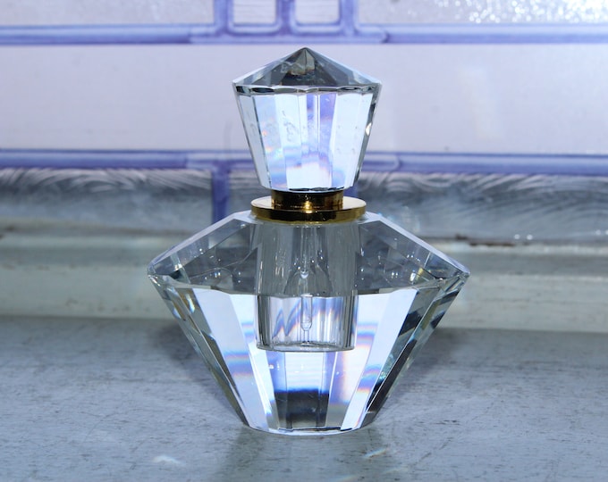 Vintage Faceted Crystal Perfume Bottle