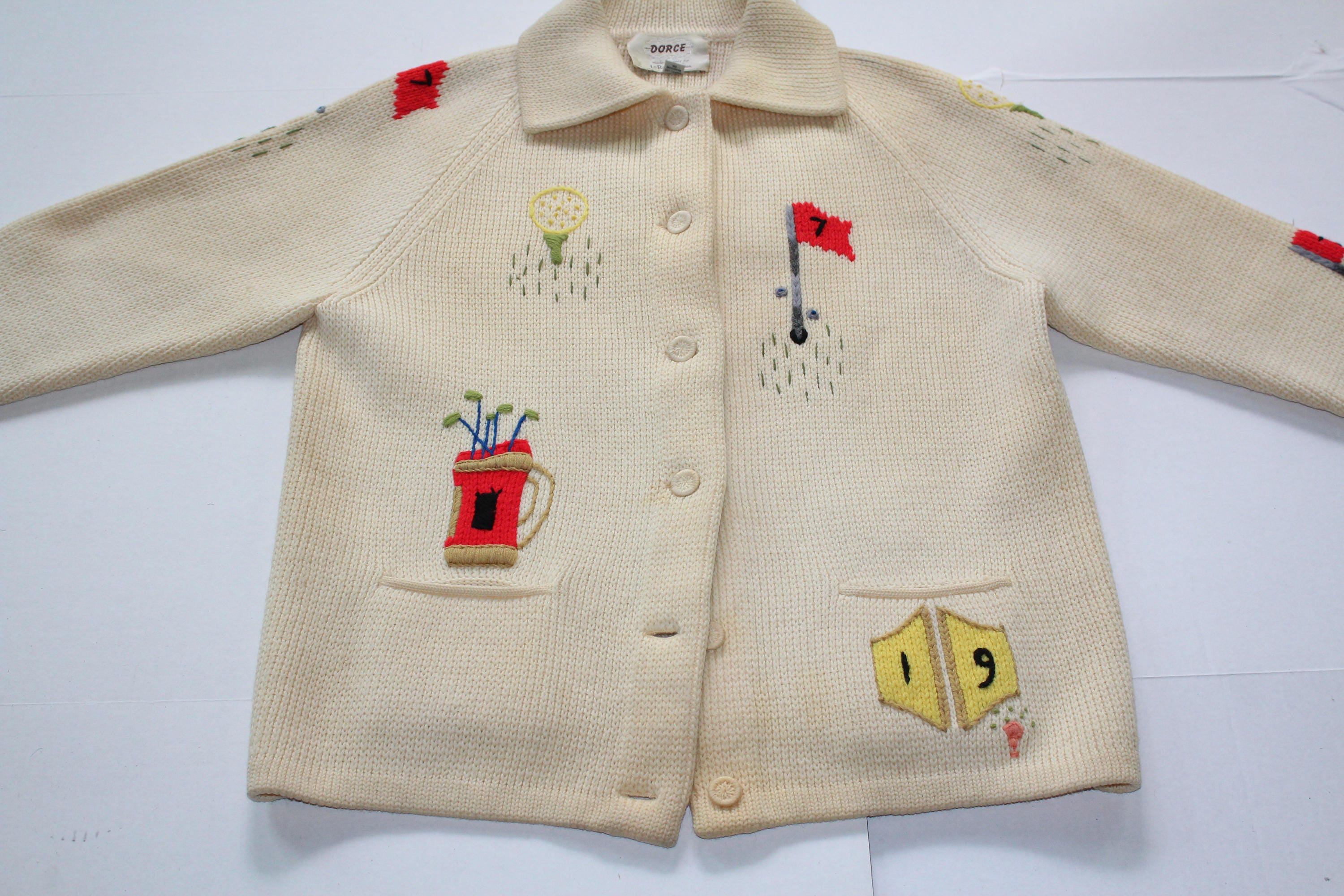 Vintage Women's Golf Sweater 1950s Dorce Leroy Knitware Size Medium