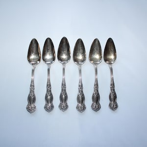 6 Antique Silverplate Spoons Orange Blossom Wm Rogers & Son