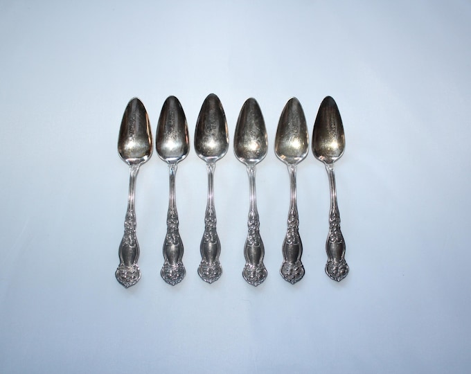 6 Antique Silverplate Spoons Orange Blossom Wm Rogers & Son
