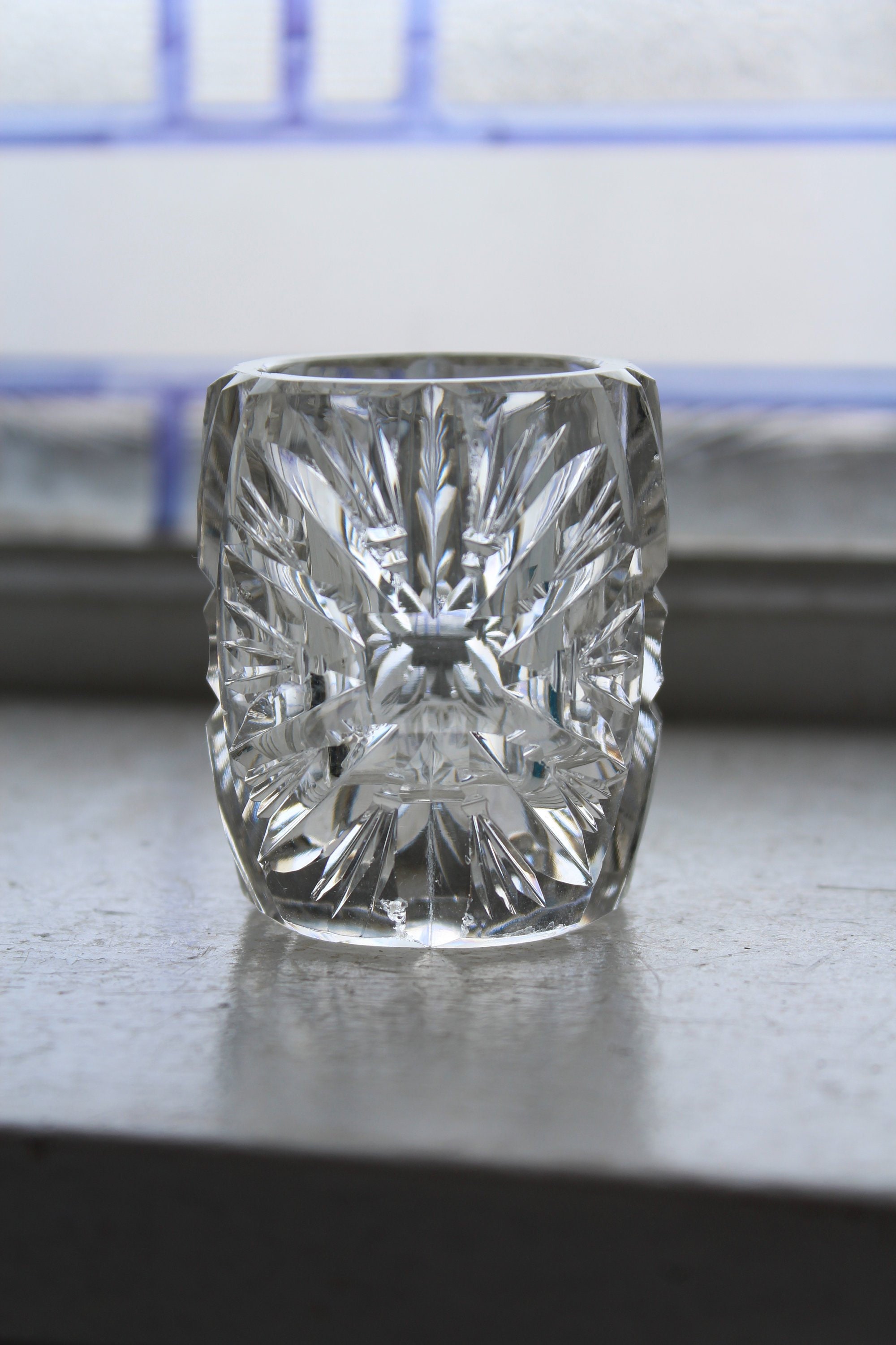 Vintage Cut Glass Toothpick Holder