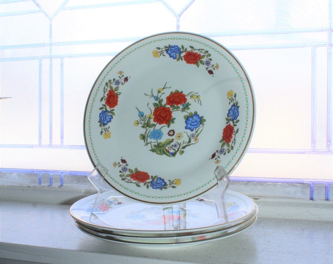 4 Vintage Aynsley Famille Rose Salad Plates