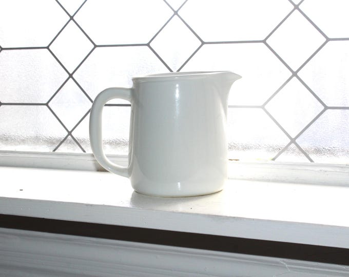 Vintage Scandinavian White Ironstone Milk Pitcher Arabia Finland
