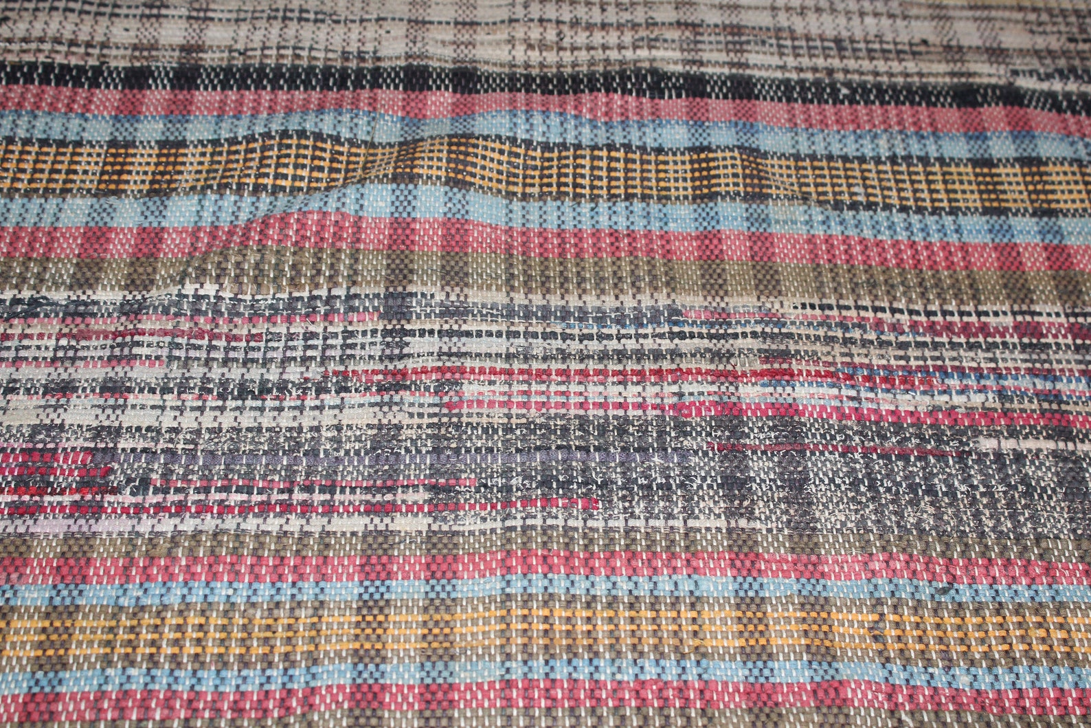 Vintage Farmhouse Hallway Runner Rag Rug 14.5 Feet Rural Etsy