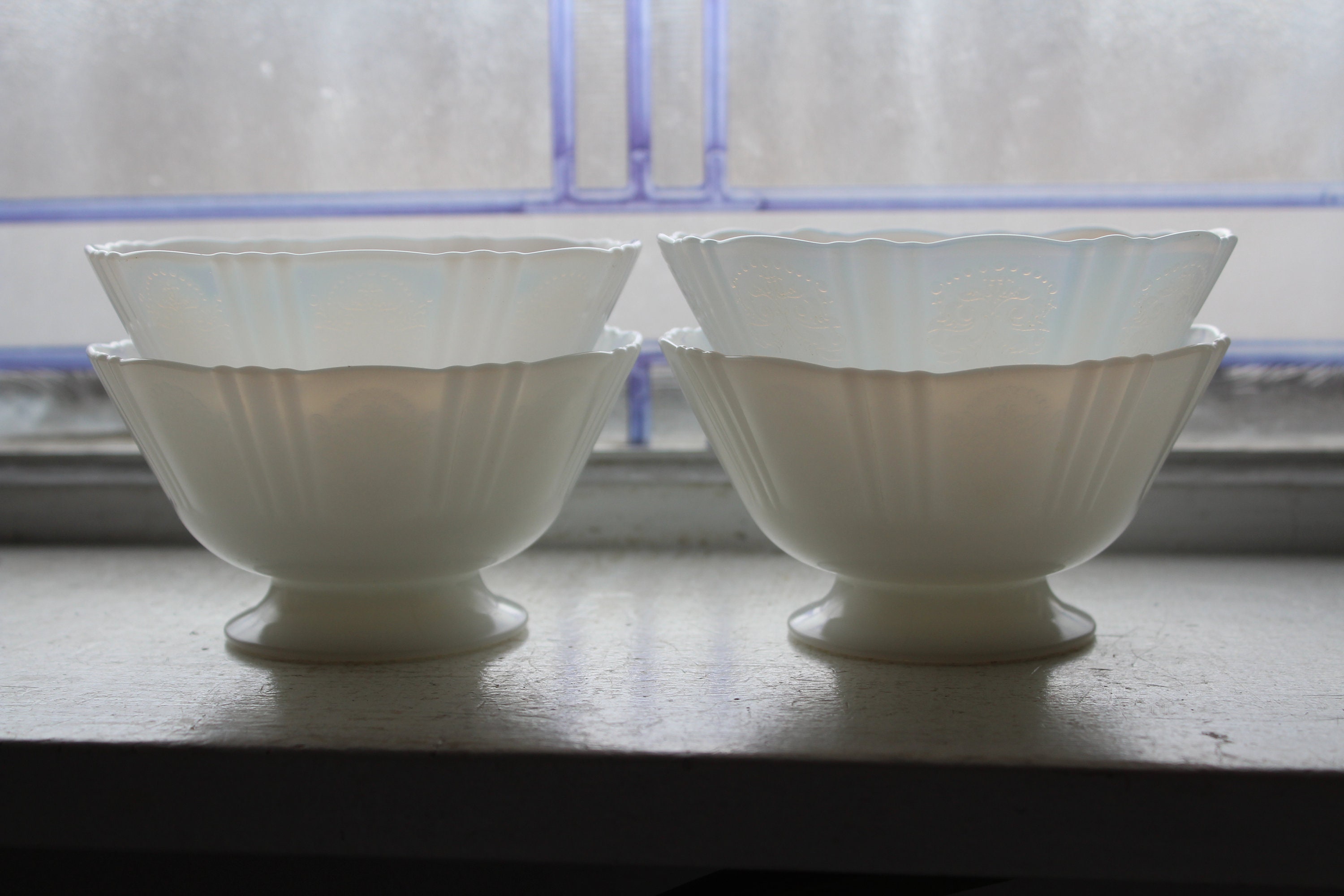 4 American Sweetheart Depression Glass Sherbets Dessert Bowls Monax