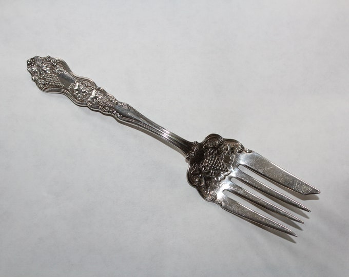 Antique Victorian Serving Fork Moselle Grape 1857 American Silver Co