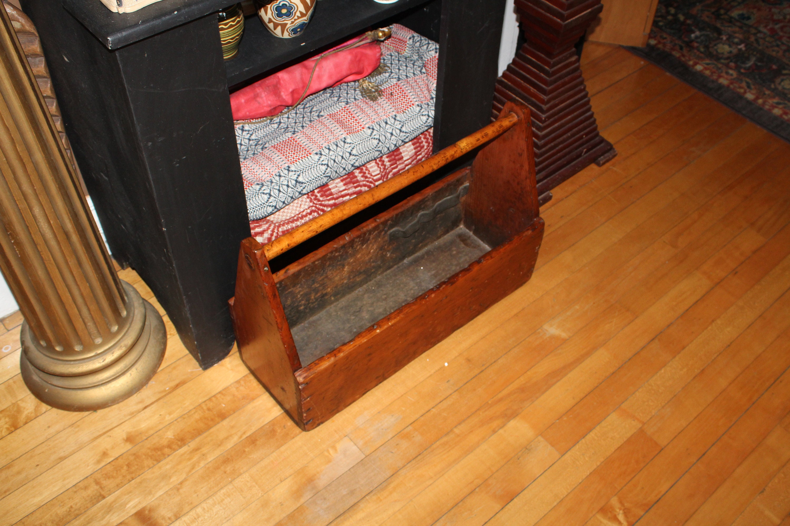 Large Wooden Tool Box 24 Garden Tote Window Box Primitive Antique
