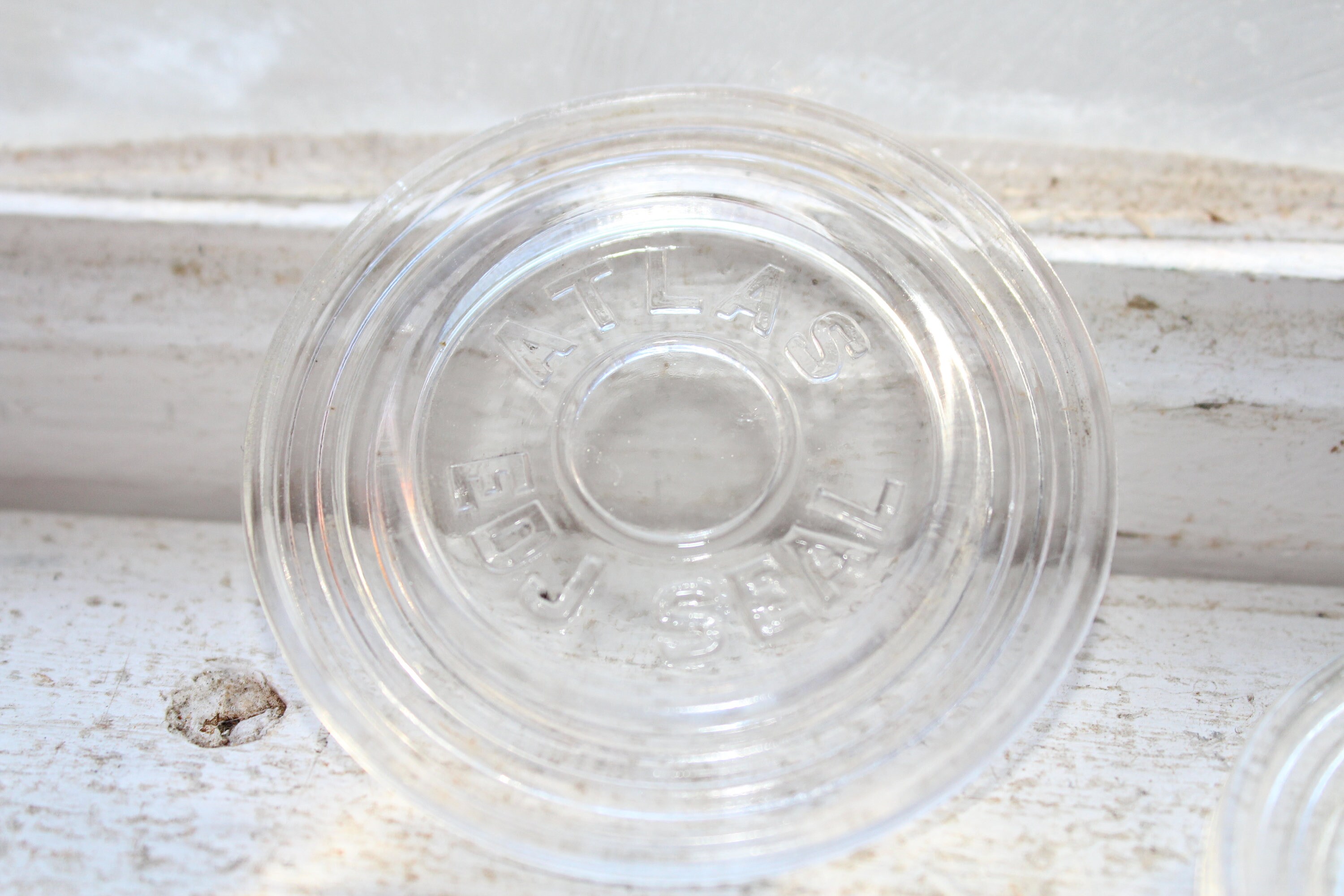 4 Mason Jar Lid Inserts Clear Glass Atlas EDJ Seal