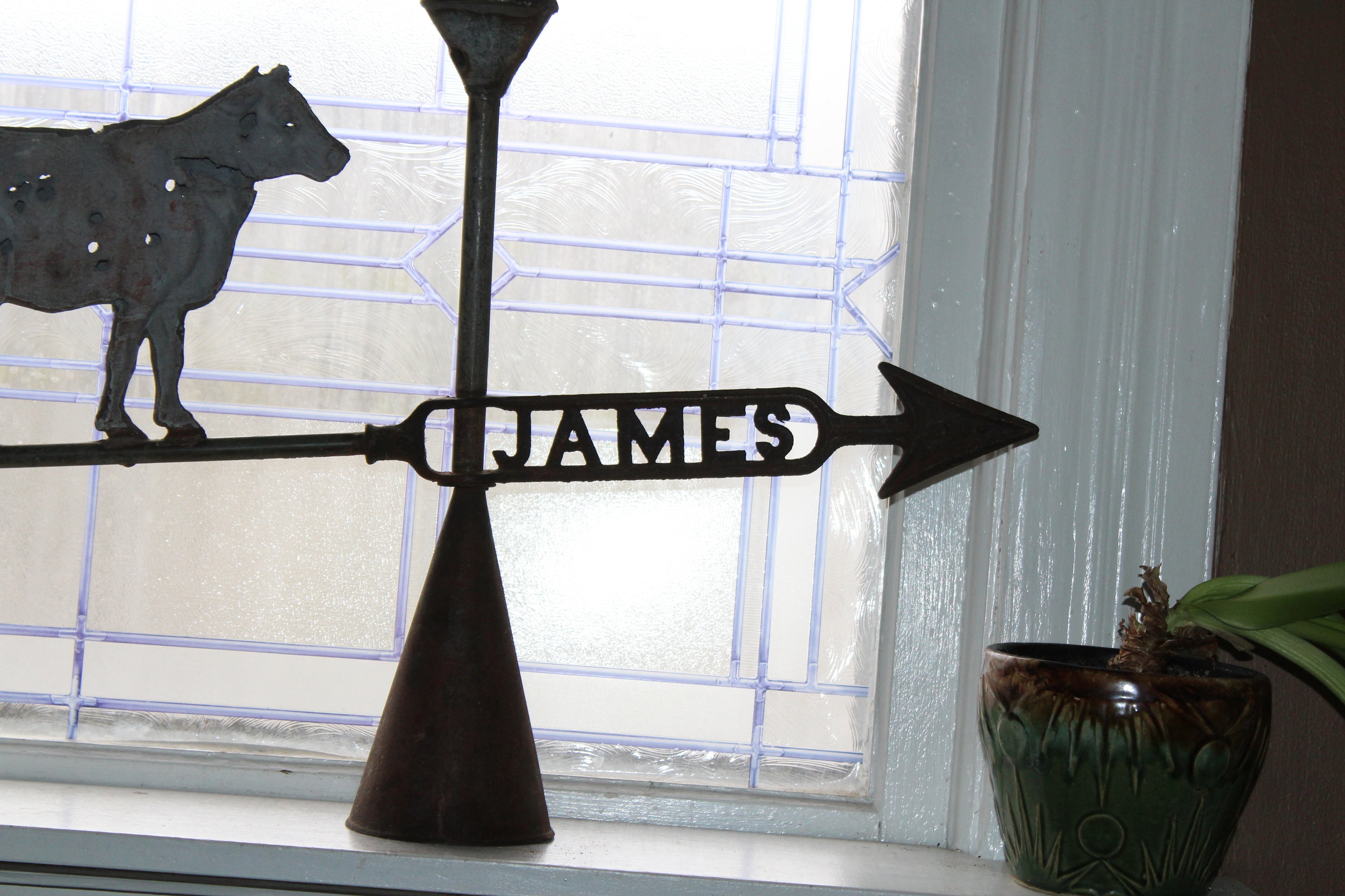Antique James Cow Weathervane Rustic Farmhouse Decor