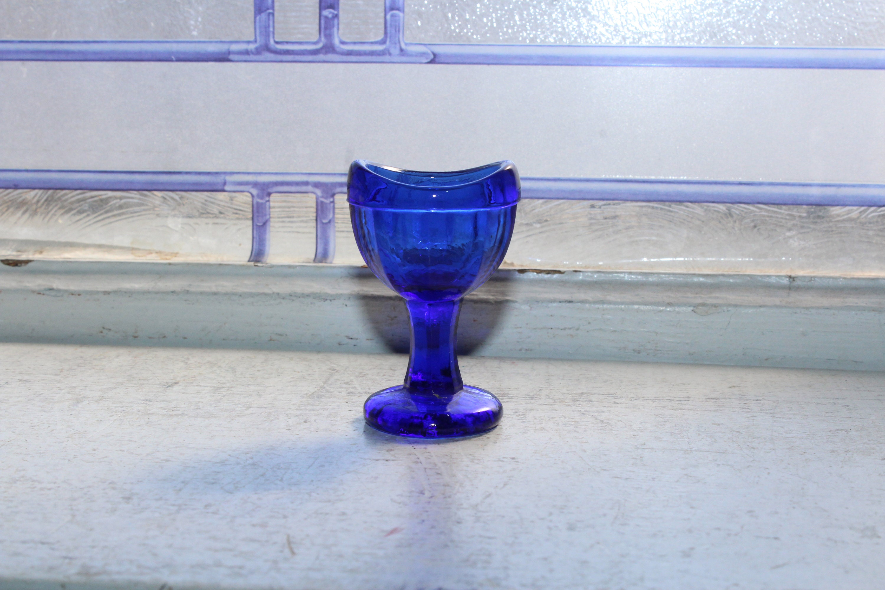 Antique Cobalt Blue Glass Eye Cup Eye Wash