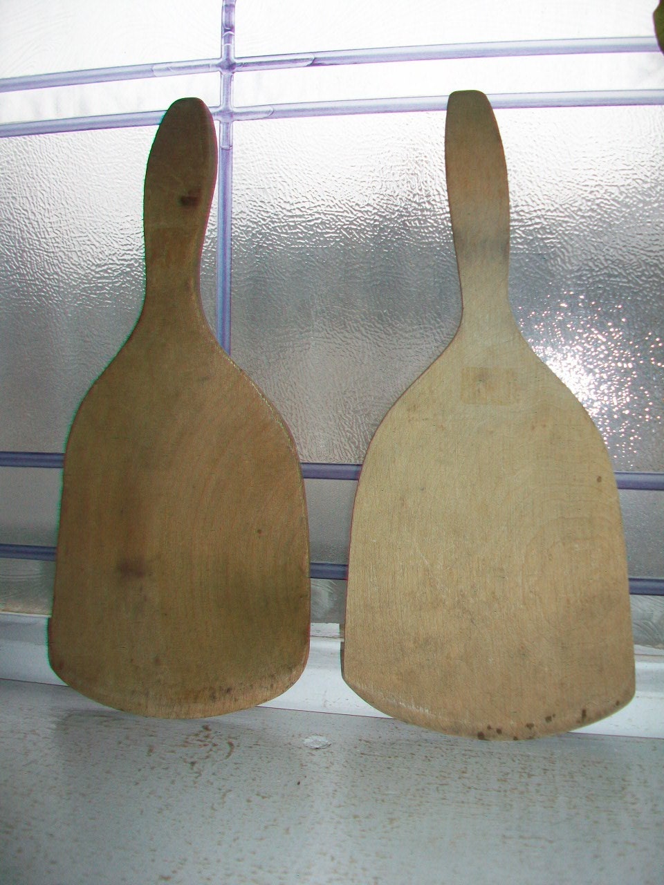 Wooden Butter Paddle Pair Antique Farmhouse Kitchen Decor
