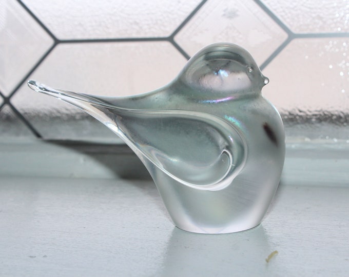 Vintage Zellique Glass Bird Figurine Paperweight