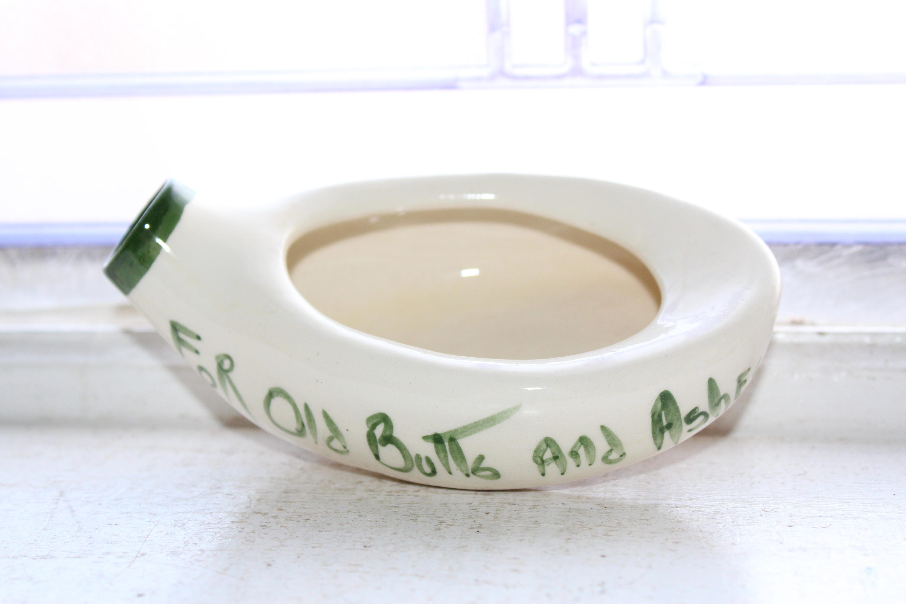 Vintage Bed Pan Ashtray For Old Butts & Ashes Mid Century Kitsch