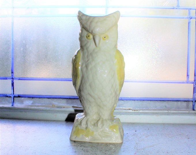 Vintage Irish Belleek Owl Vase 1960s 3rd Green Mark